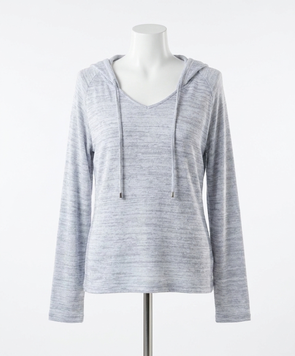 NEW FRENCH KYSS v-neck hoodie top in slate